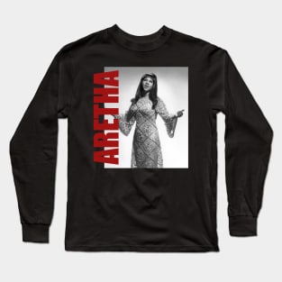 Aretha Franklin - Retro Aesthetic Fan Art Long Sleeve T-Shirt